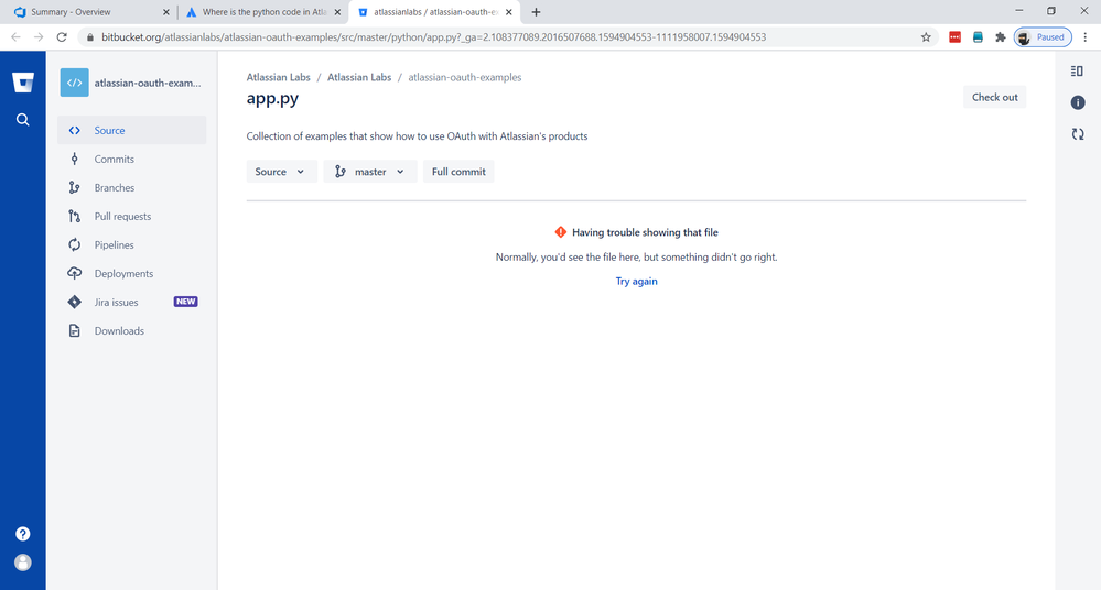 bitbucket atlassian labs app.py having trouble.PNG