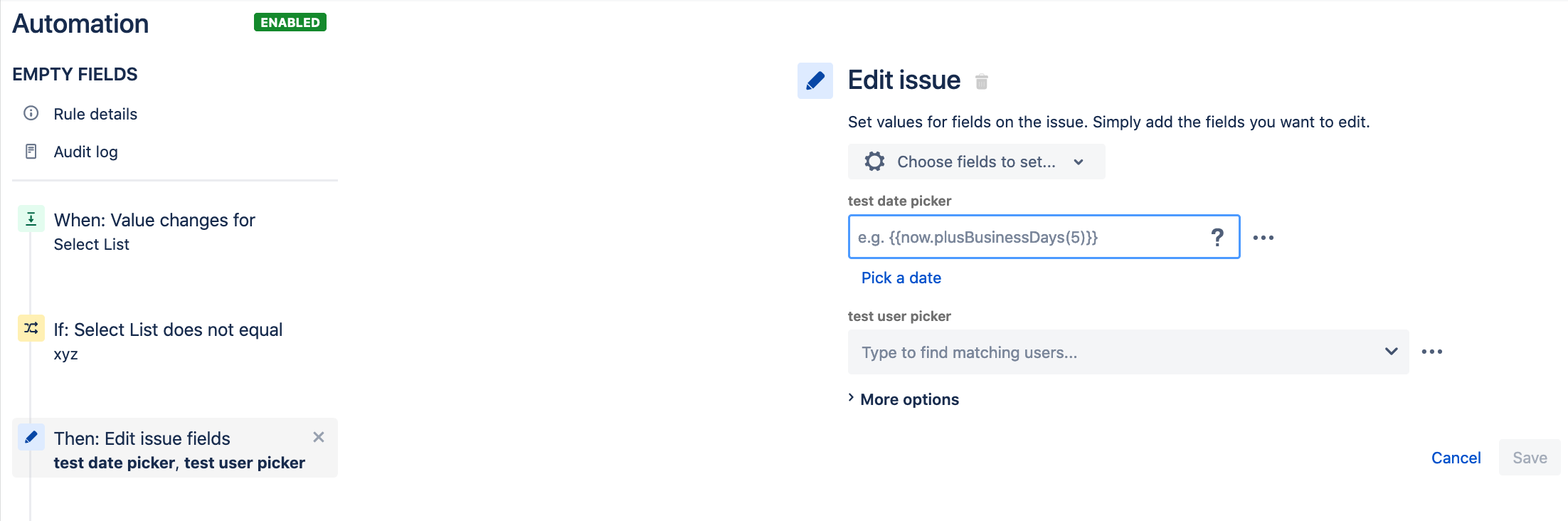 Auto fill user picker and date custom fields depen...