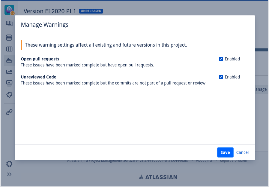 Any interest in custom warnings for Releases in Ji...