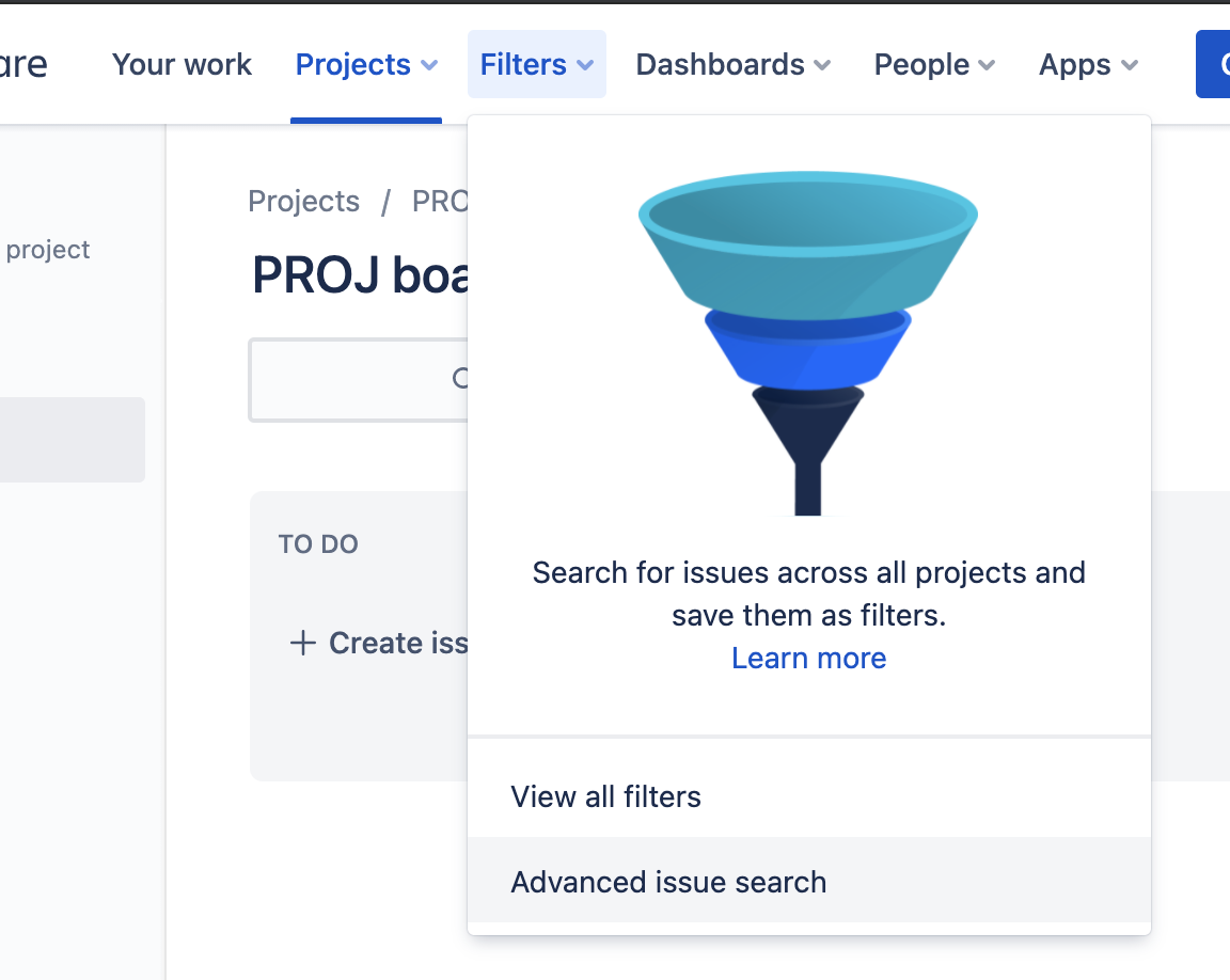 How do I create a filter of the projects where I'm...