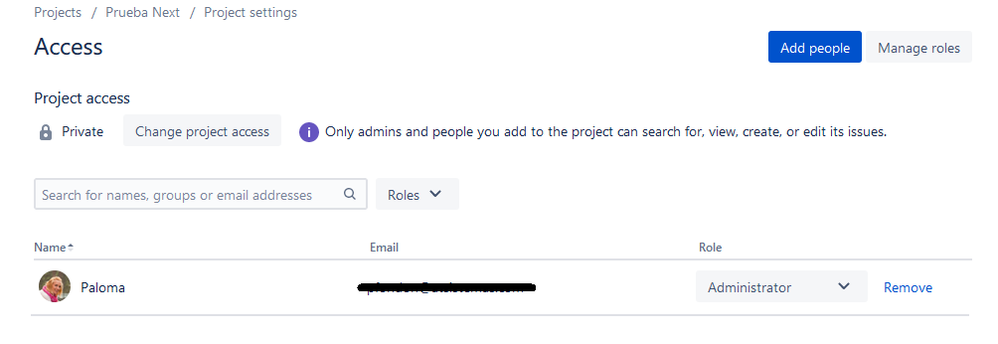 Project Access - Team managed project.PNG