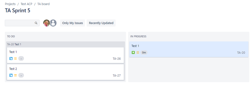Board swimlanes querys - Same Status Subtask and not same parent.PNG