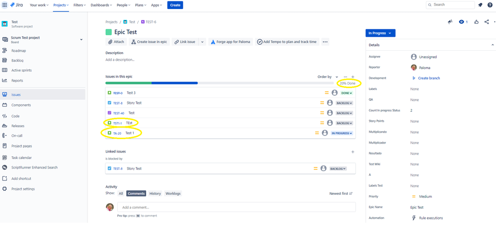 Issues in Epic issue view.PNG