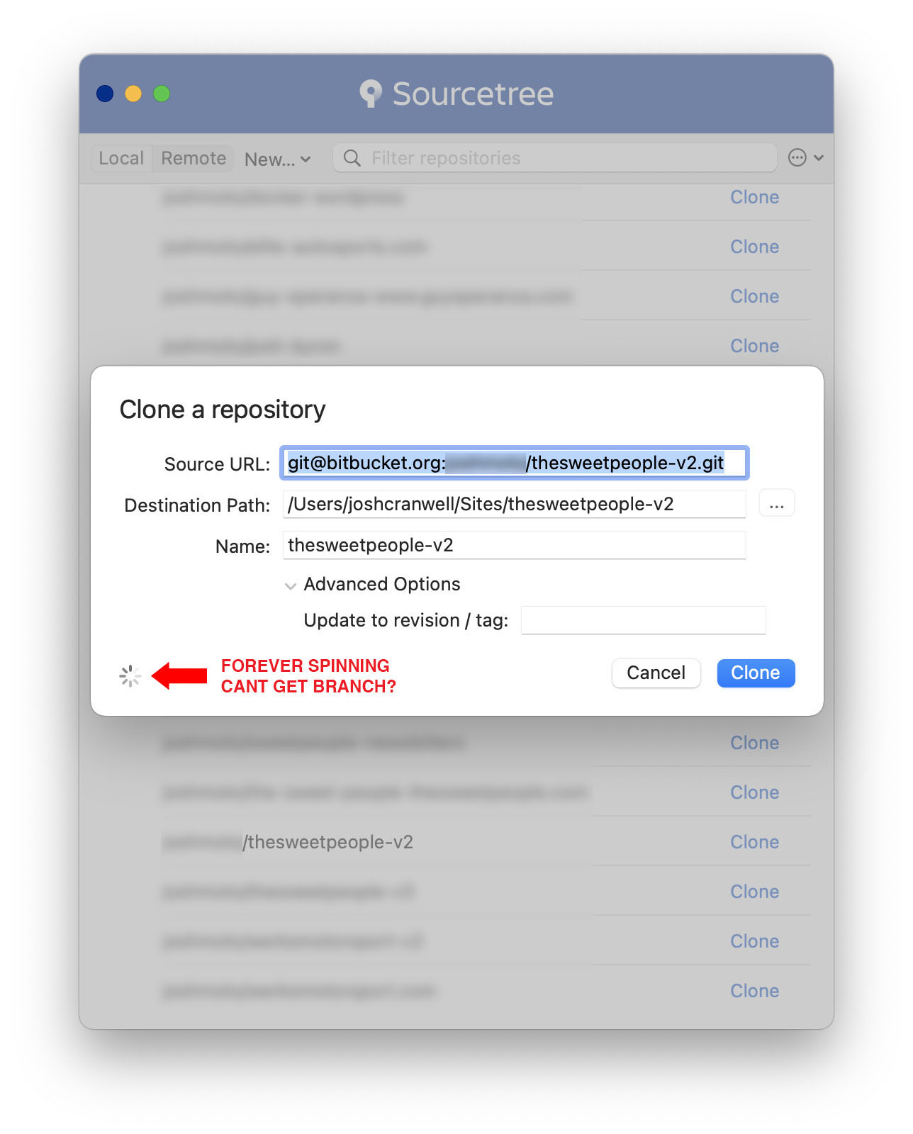 Abort repository error when cloning in Sourcetree ...
