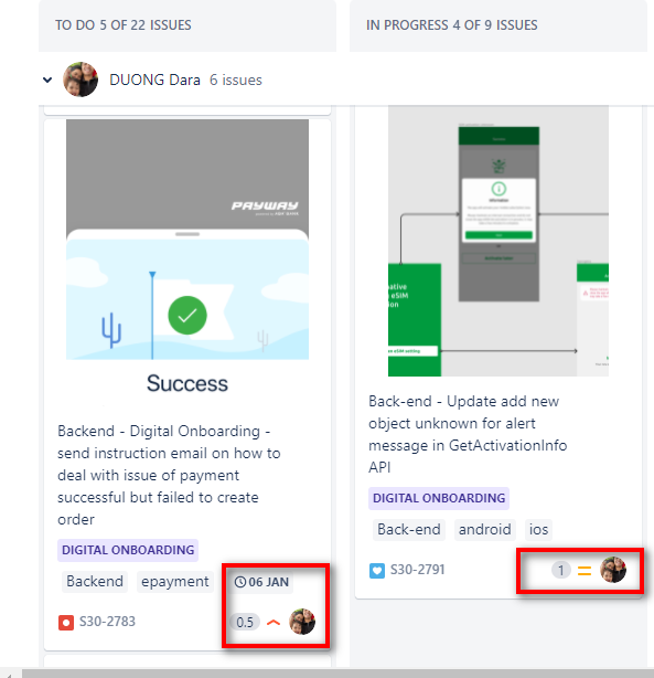 same borad but change request does't show due date on board.png