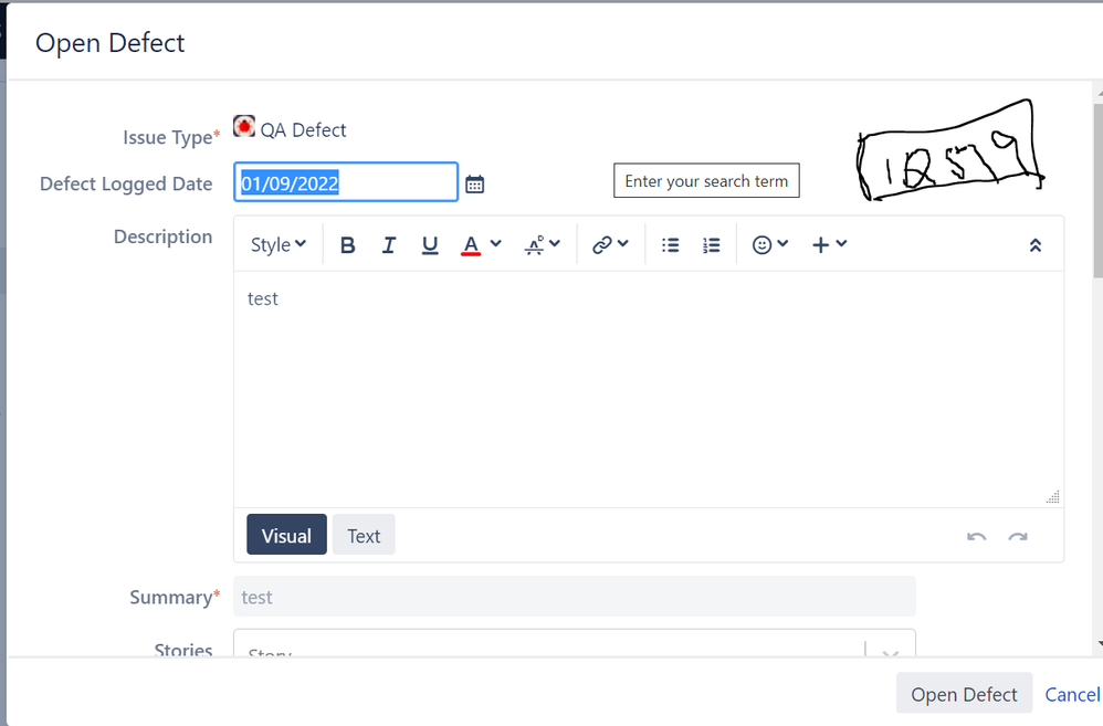 Open defect transtion screen view.PNG
