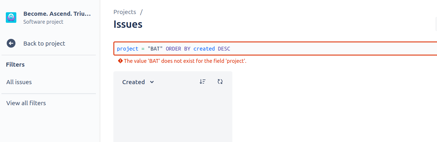 A project has become inaccessible