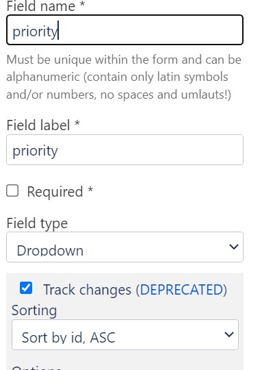 Using confiforms field type dropdown and checkbox ...