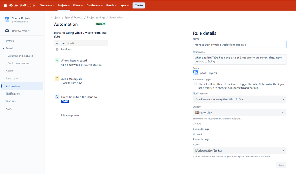 Jira automation transition to doing based on due date.png