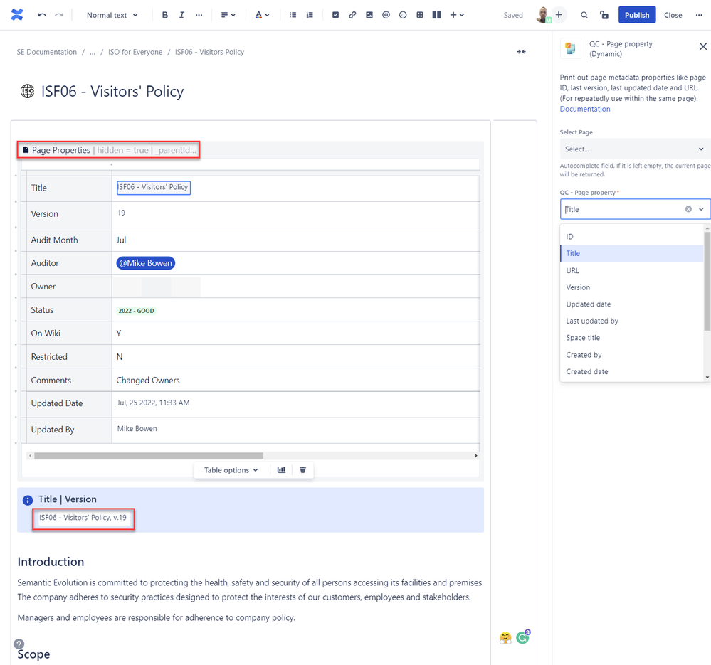 QC - Page Properties + Info Window + Options available.png