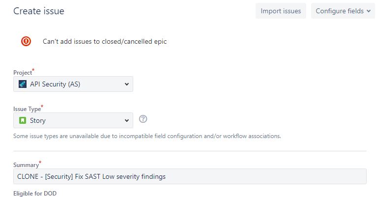 Unable cloning an issue