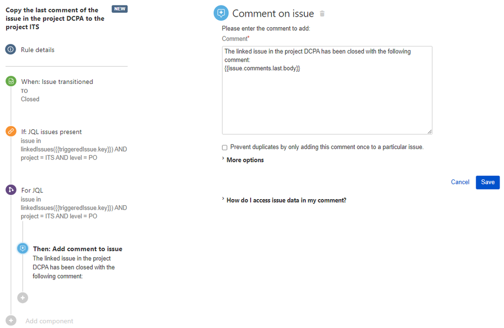 Copy the last comment - Example rule.png