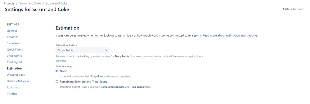 scrum and coke estimation settings.png