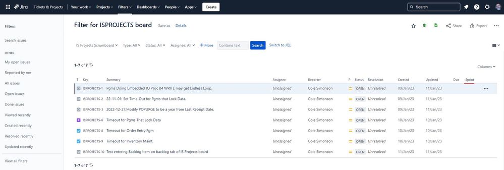 Issues and sprints.JPG