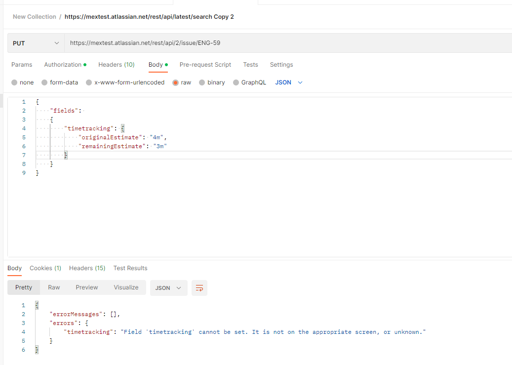 Can't set original estimate field via Rest API v2
