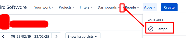 Jira Tempo main menu.png