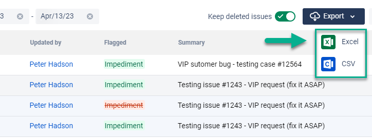 export flagged issues.png