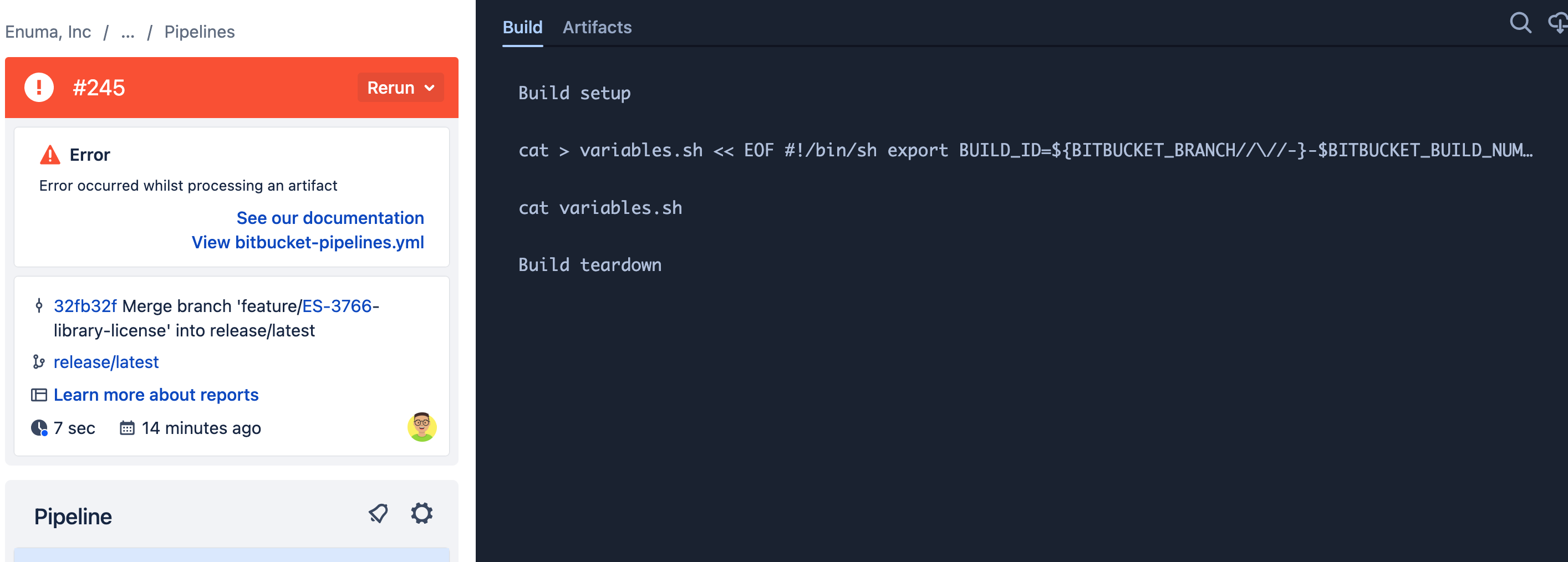 Solved: Pipeline doesn't work with a system error