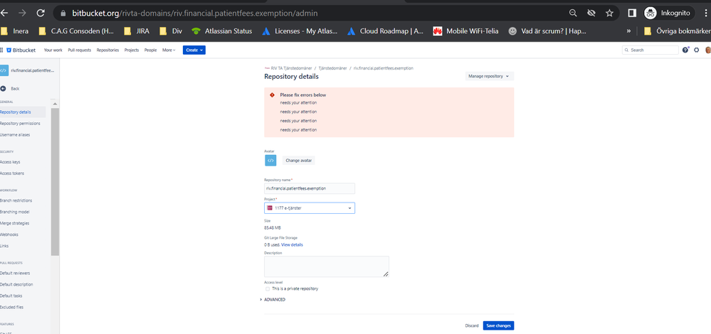Bitbucket - errors adding repository to project - Incognito window in Chrome.PNG