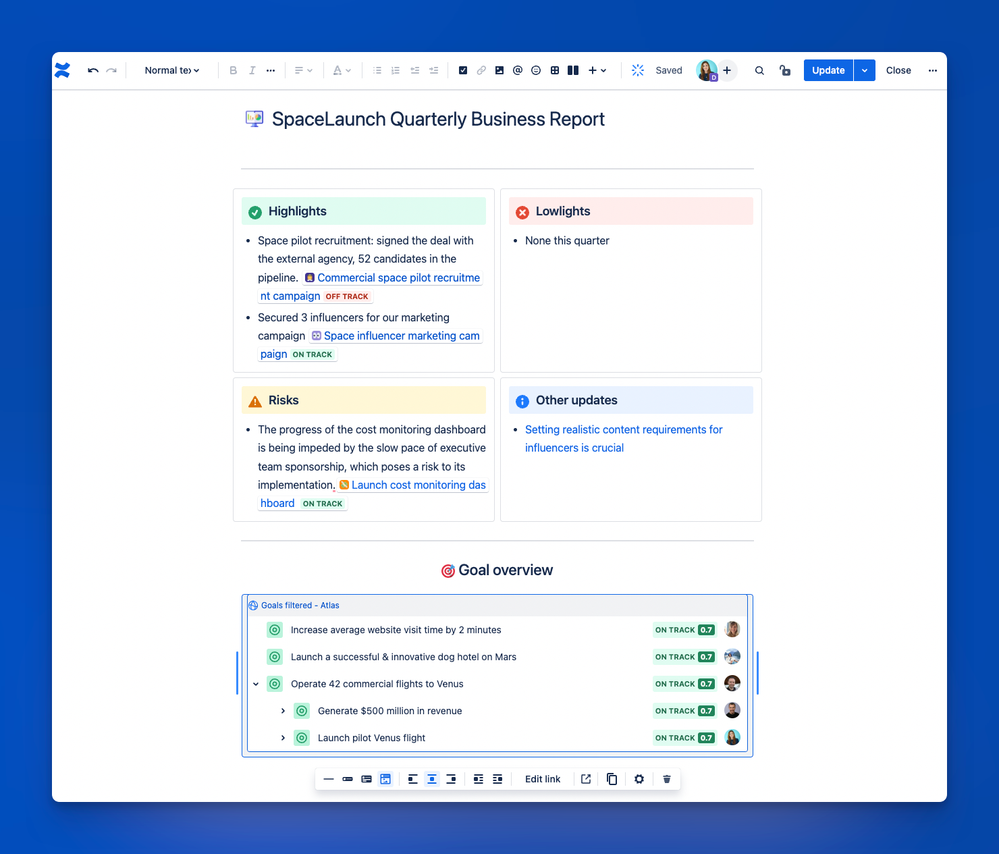Embedded Atlas goals on Confluence page.png