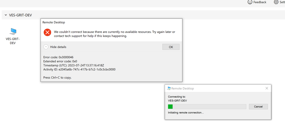 remote deskop connection issue.PNG