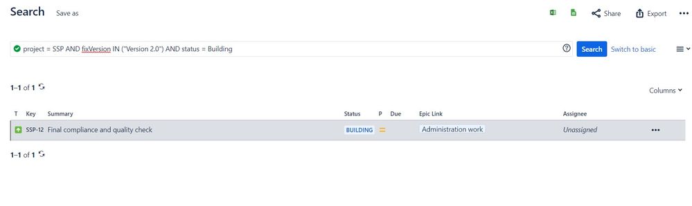 start regression jql search result.jpg
