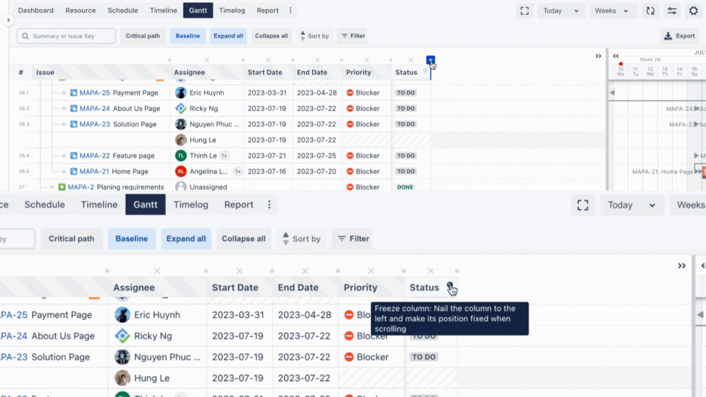 Jira Issues Table.gif