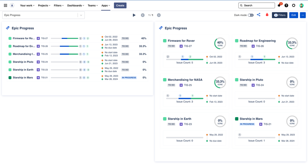 Epic progress gadget Dashboard Hub.png