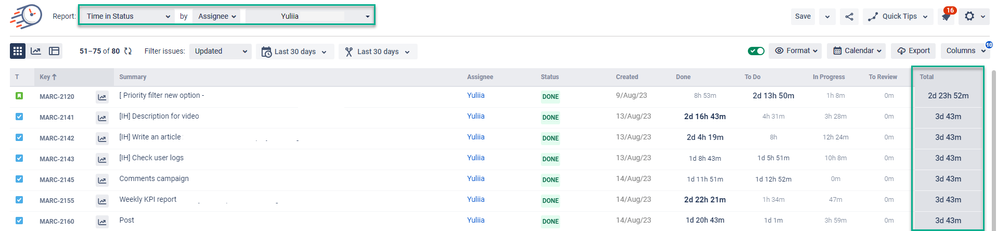 Time in status report view .png