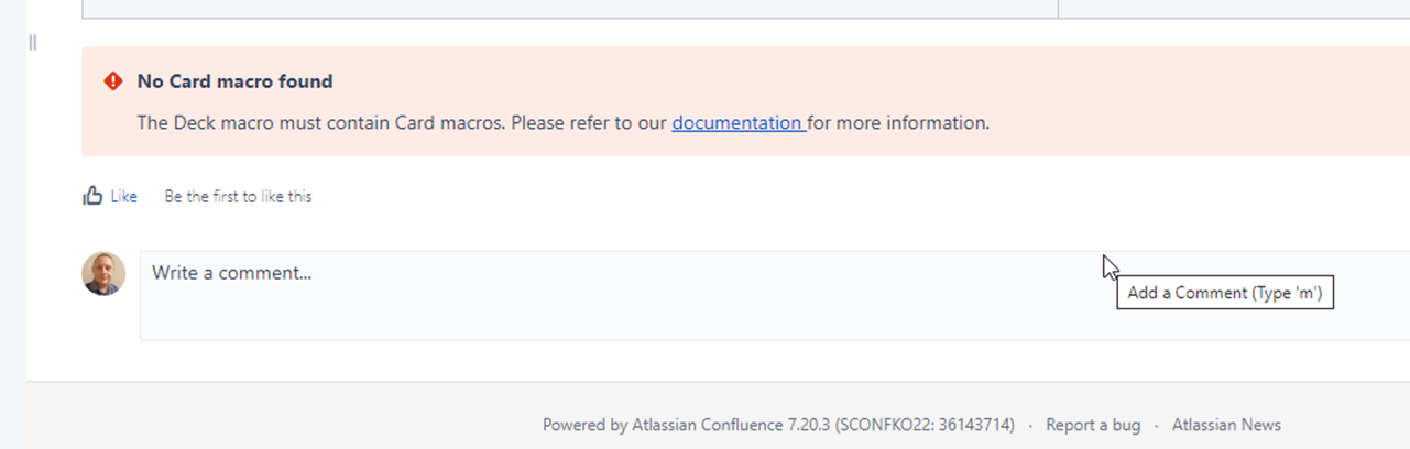 Deck of Cards The Deck macro must only contain Car...