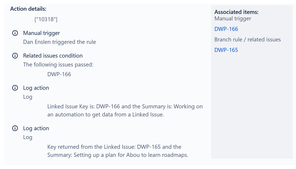 linked issue automation_audit log results.png