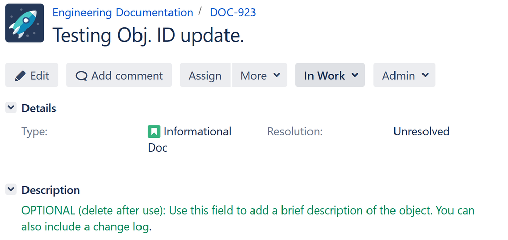 Object ID field update_issue screen blank for successful run_field not updated.png