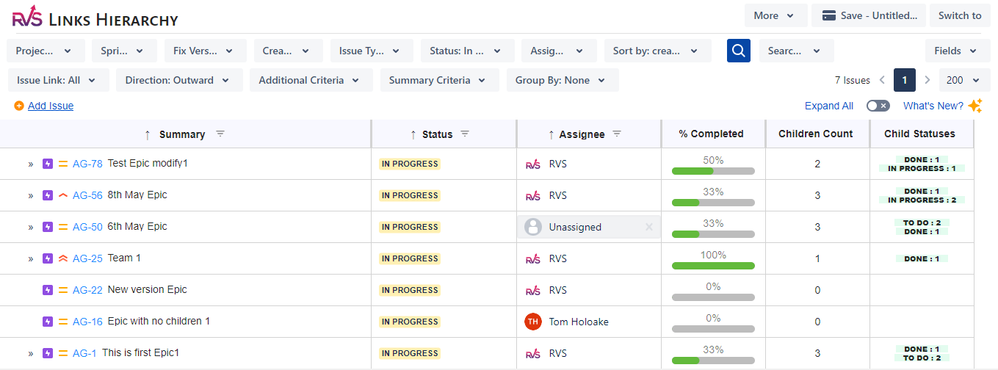 Links Hierarchy - Child status.PNG