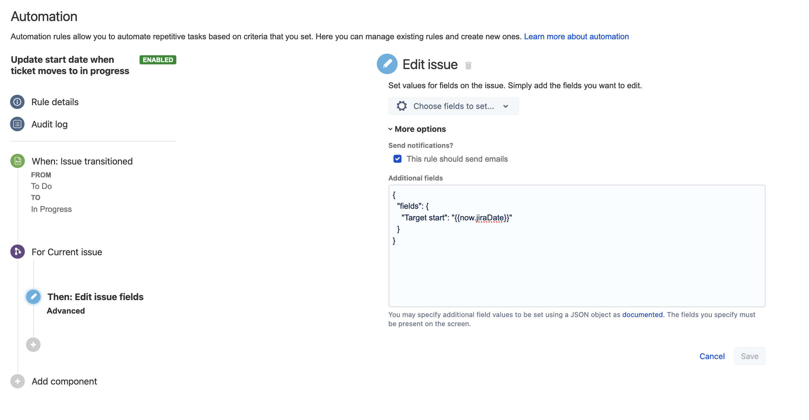 Solved: How can I set Target Start to present day?