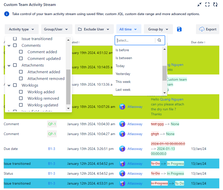 How to filter and customize Activity Stream Gadget... - Atlassian Community