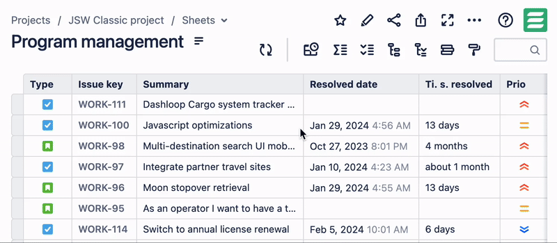 Resolved date is not displaying in the issues