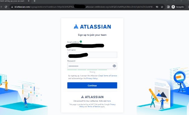 One user cannot create Atlassian account?