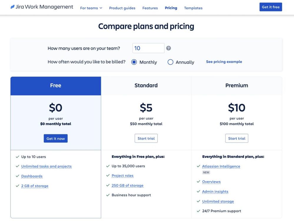 Jira-work-management-pricing