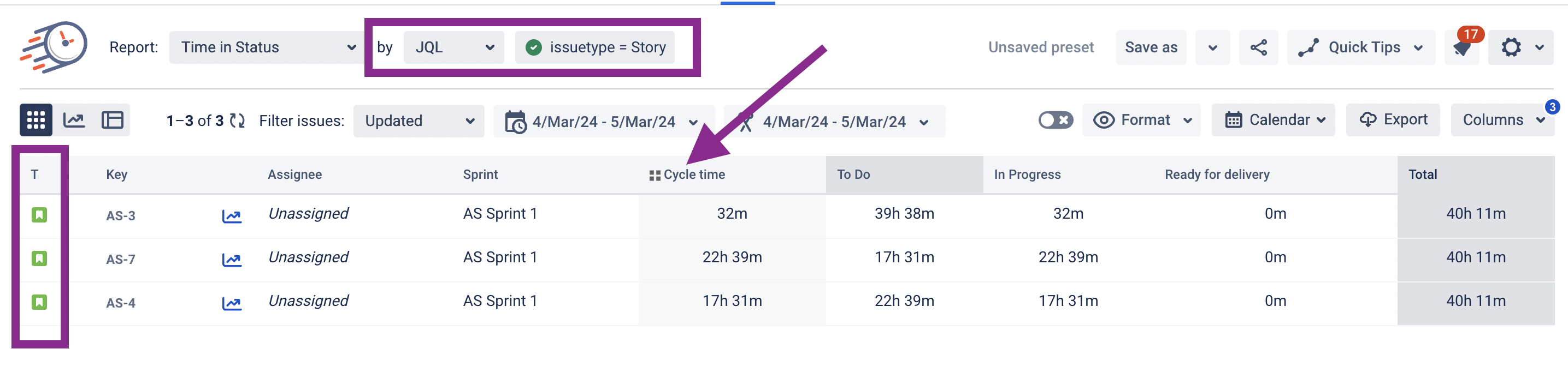 JQL Time in status reports - Atlassian Community