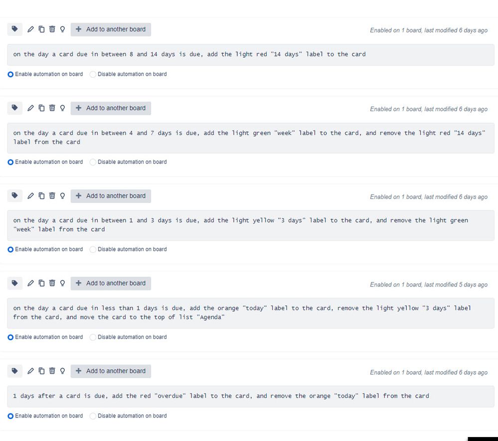 Due Date automations set on the board.jpg