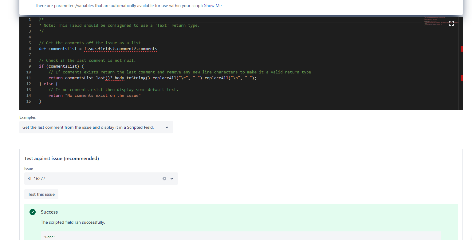 Solved: ScriptRunner - Last comment is not displayed