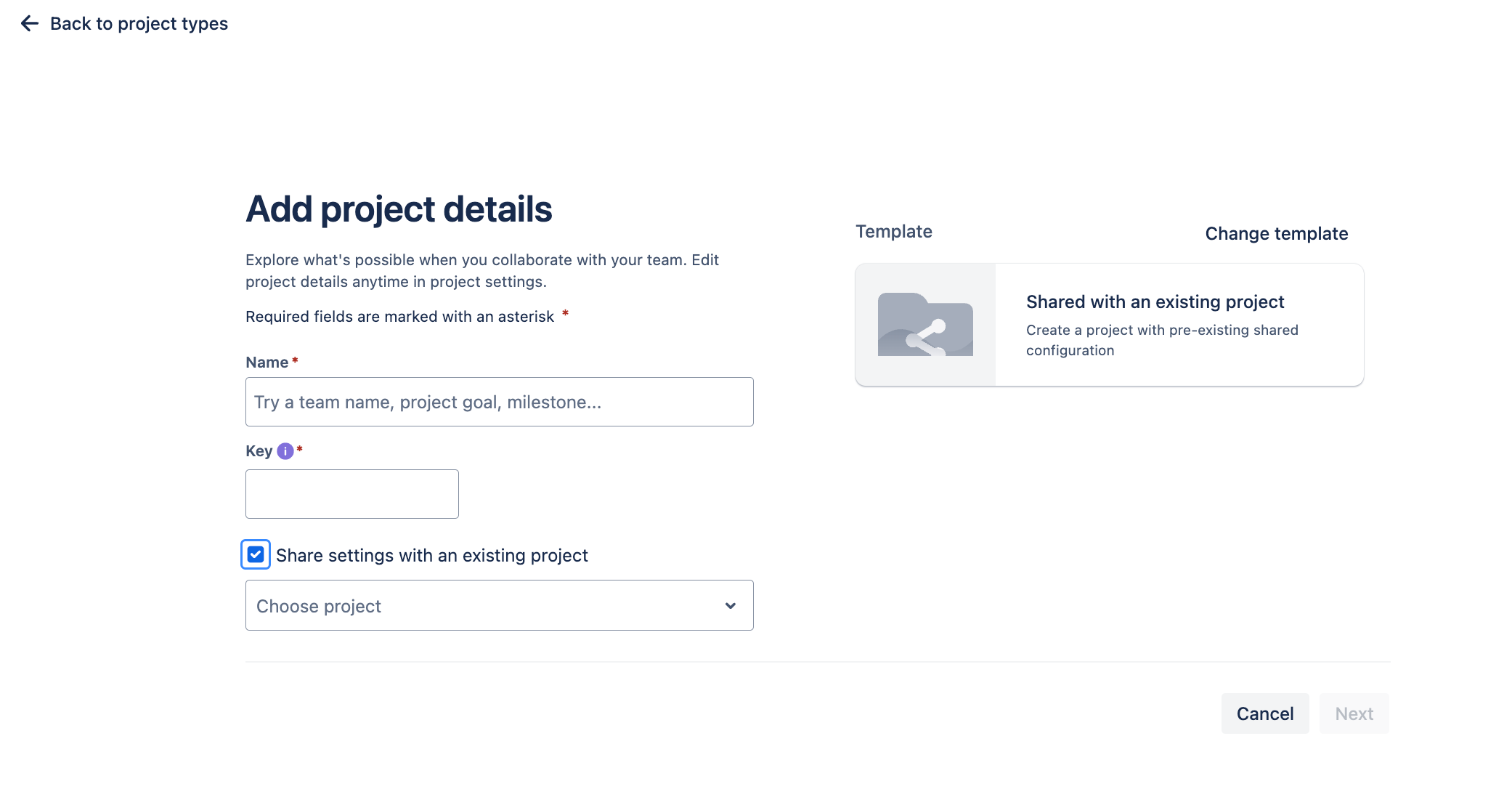 Copy a Project configuration into a new project
