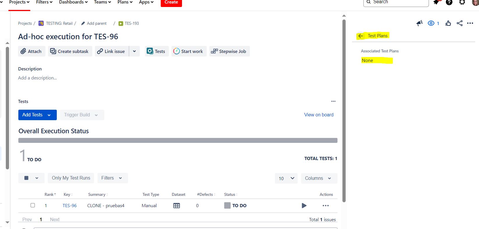 How can i associate tests executions to Test Plan ...