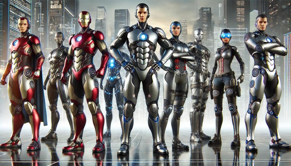 A_team_of_superheroes_with_high-tech_suits_and_rob.jpg