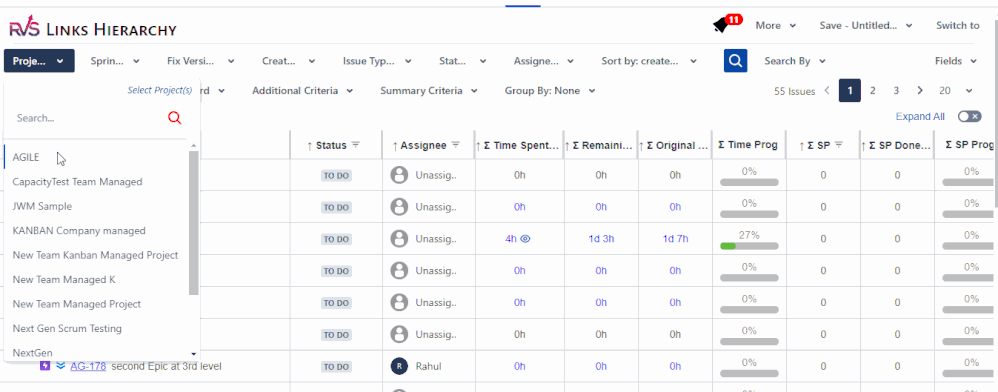 Links Hierarchy - CSV export - animation.gif