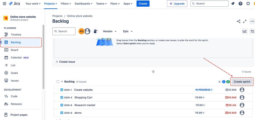 Create a Jira sprint.jpg