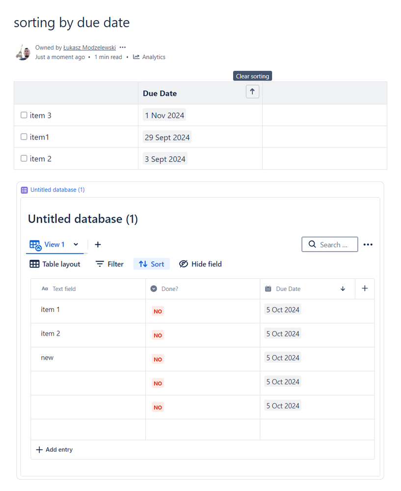 sorting by due date in table.png