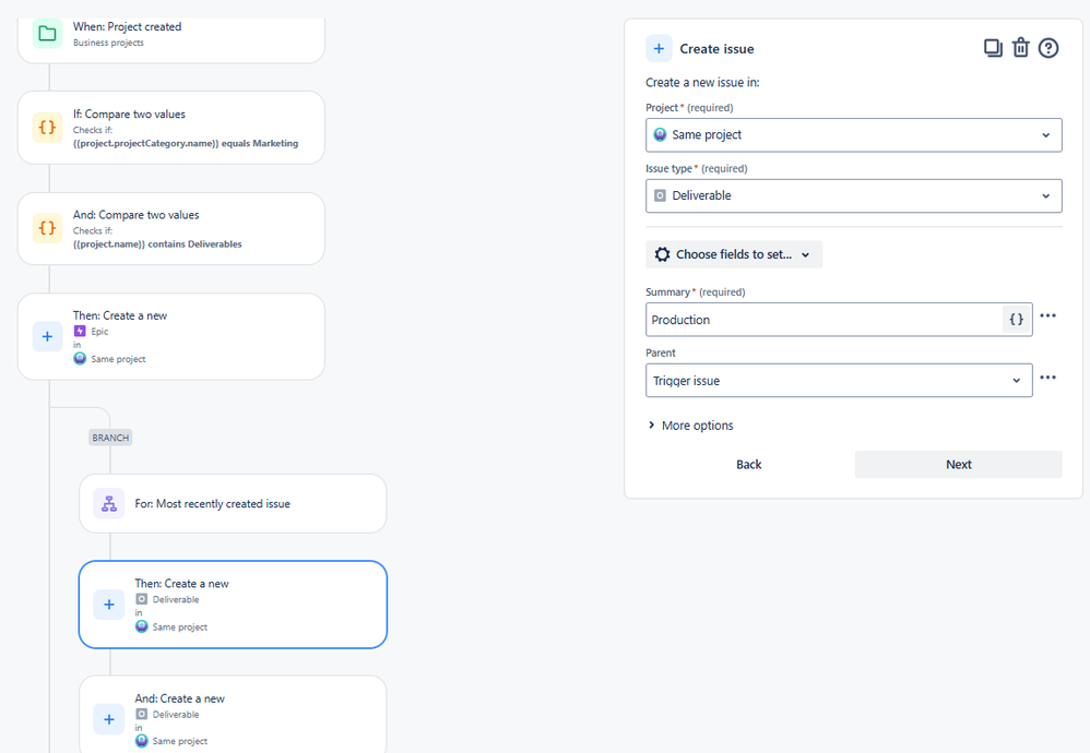 Automation Rule to create Epic and issues when a project is created.png