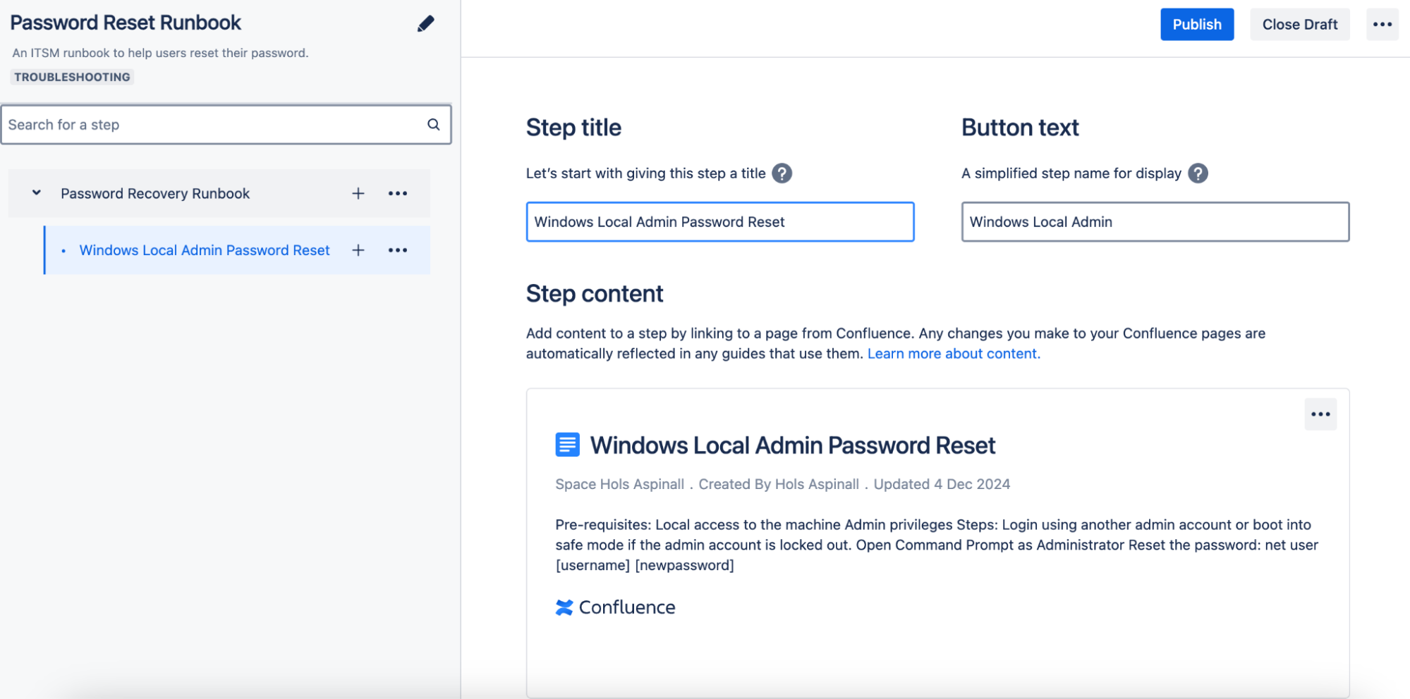 How to create ITSM runbooks in Confluence Cloud - Atlassian Community
