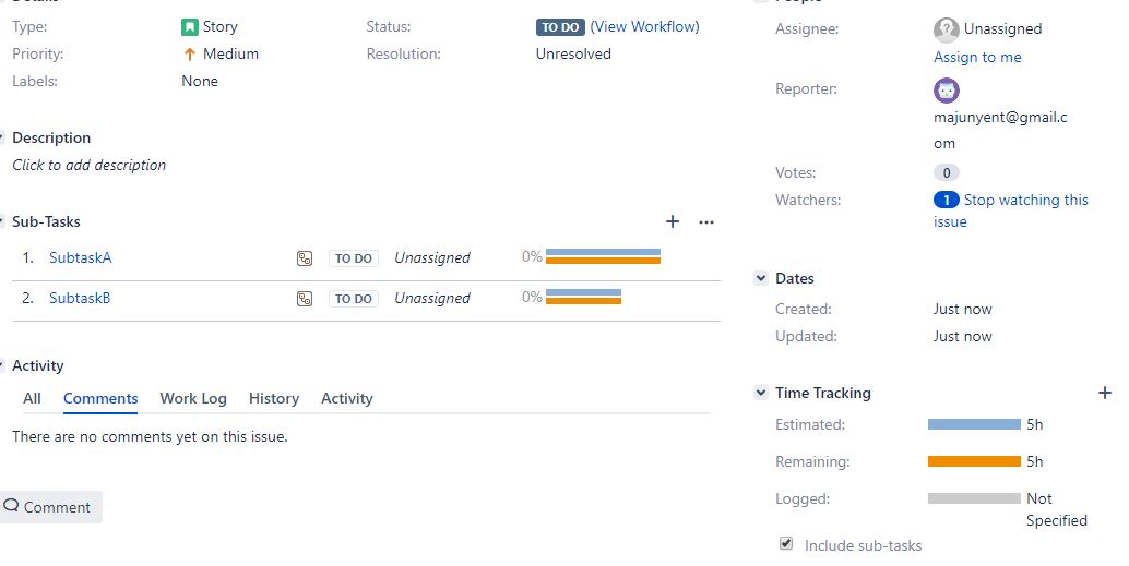 how to add sub task hours to parent level